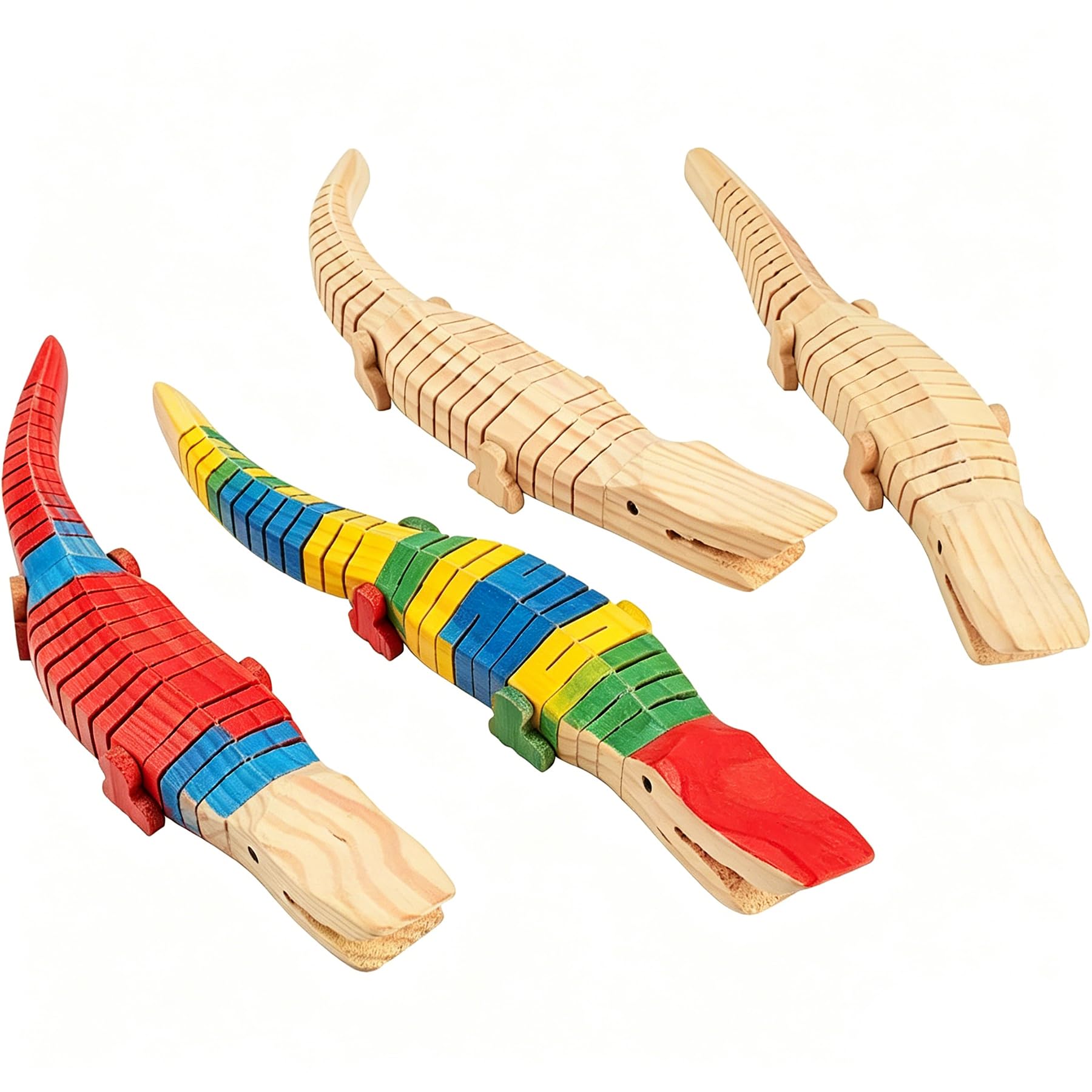 Amazon.com: Hagao Wooden Crocodile Unfinished Wooden Wiggly